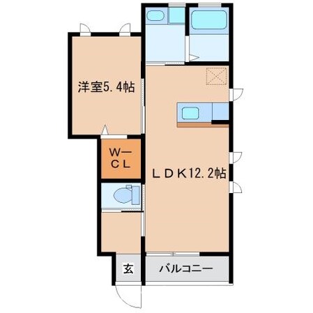 サニーハイツ朝日Ａ棟の物件間取画像